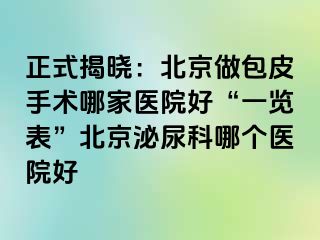 正式揭晓：北京做包皮手术哪家医院好“一览表”北京泌尿科哪个医院好